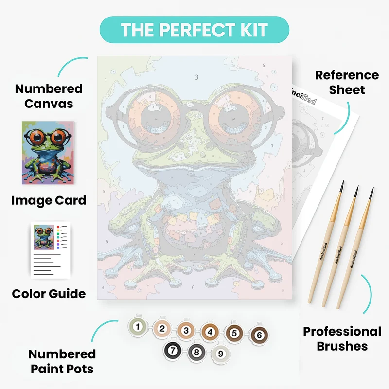 Funny Frog with Glasses - Paint by Numbers Kit
