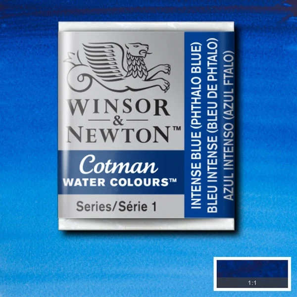 Winsor and Newton - Cotman Watercolour Half Pan - Intense Blue