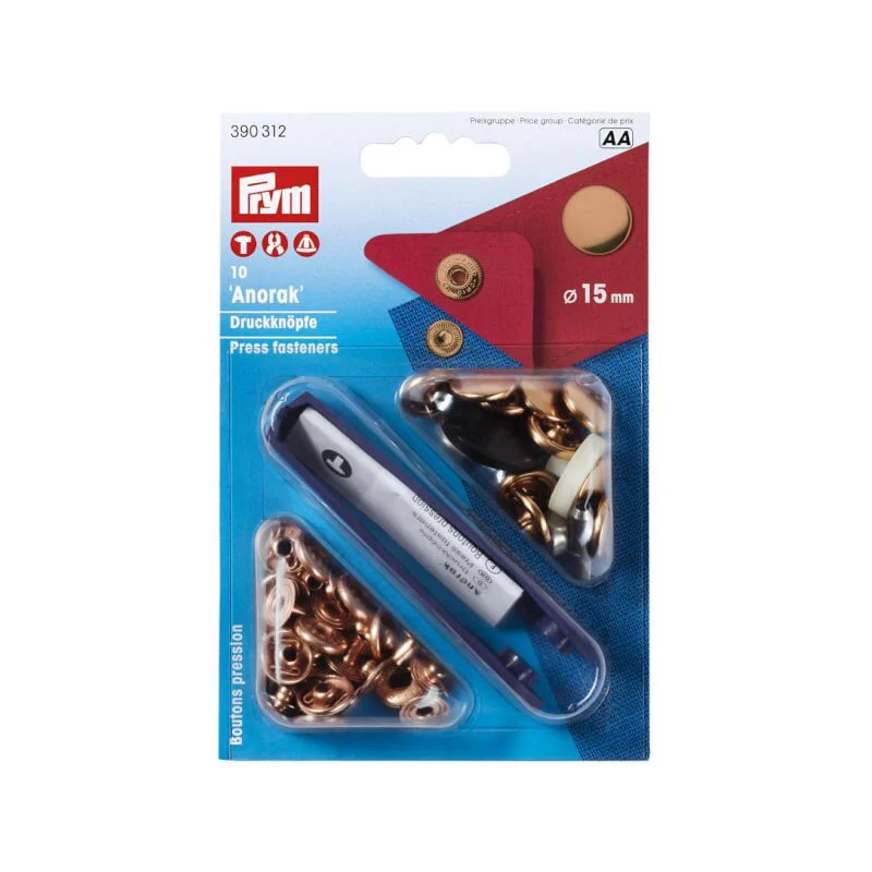 Prym Anorak-Druckknöpfe 10 Stk. 15 mm kupfer