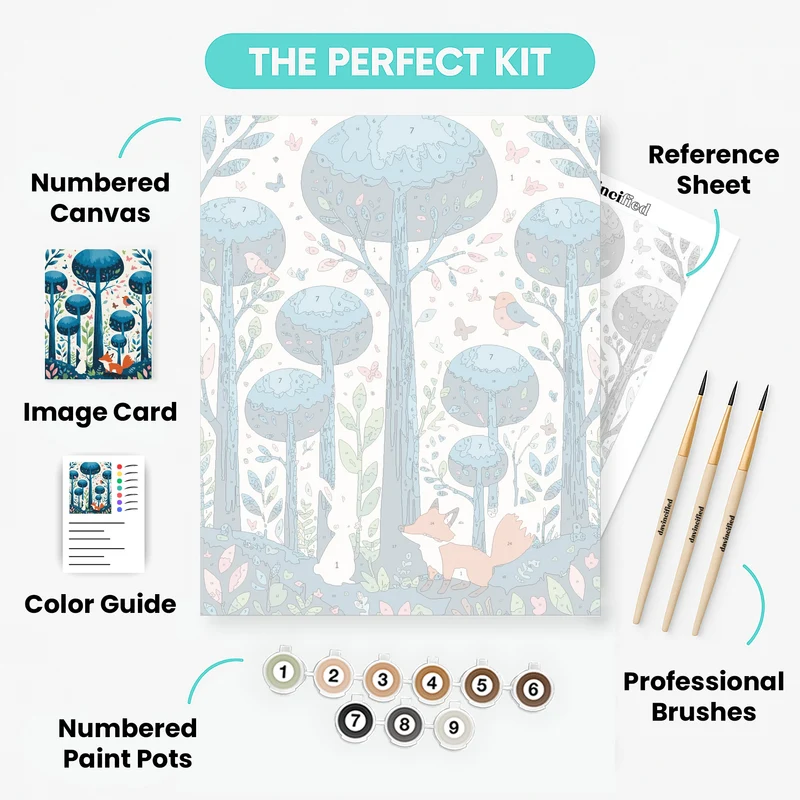 Enchanted Forest Friends - Paint by Numbers Kit