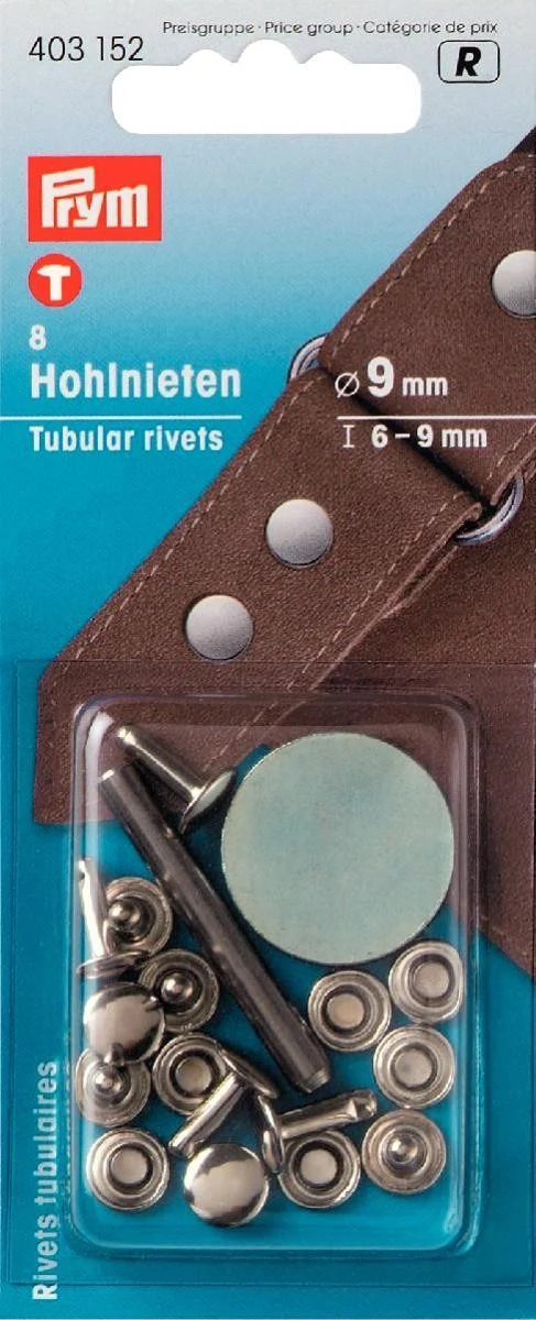 Prym Hohlnieten 6-9mm 8 Stk. silber