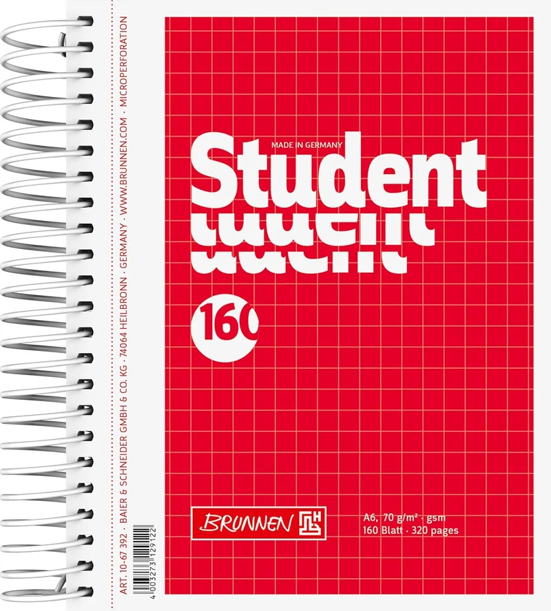 BRUNNEN Collegeblock A6 kariert 160 Blatt
