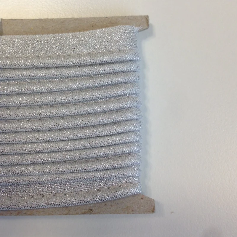 Paspelband 10mm silber glitzer