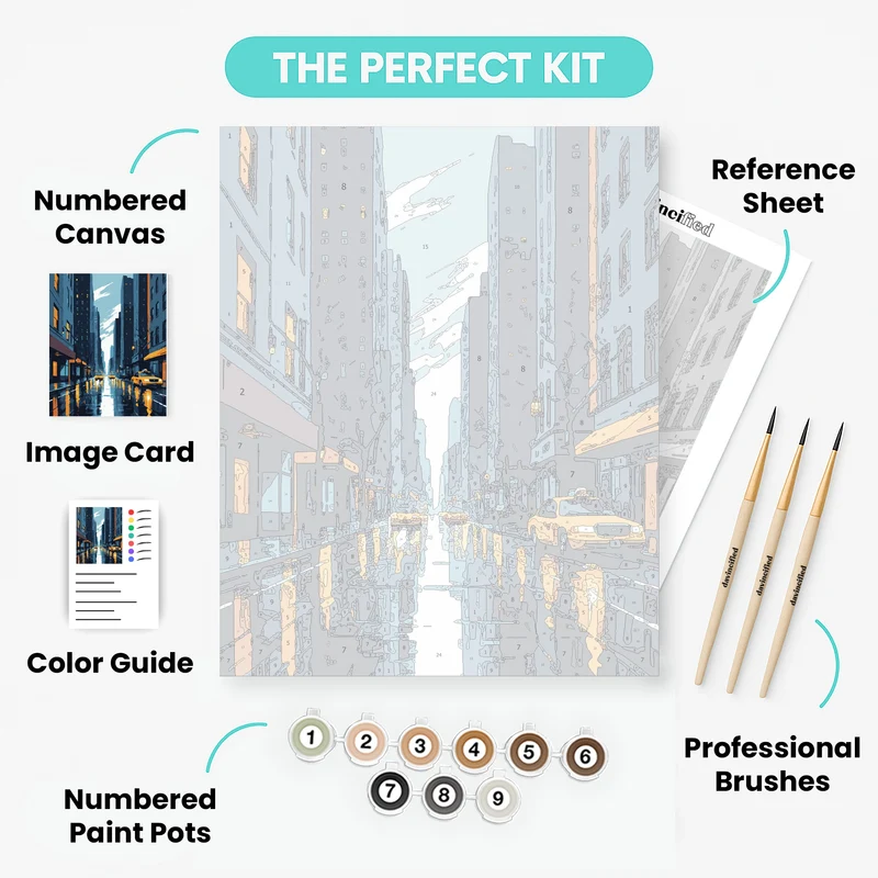 Manhattan Rainy Streets - Paint by Numbers Kit