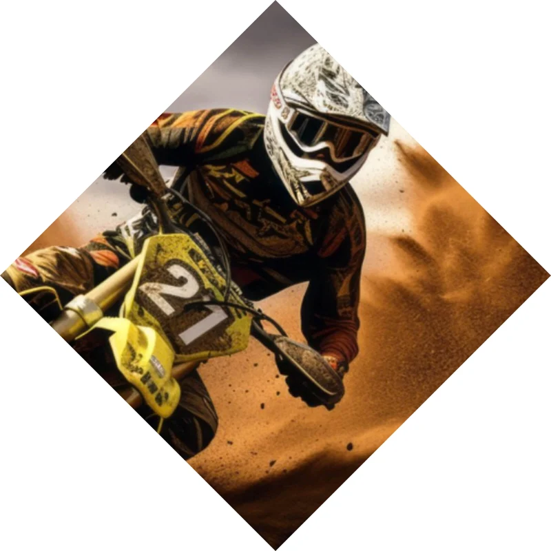Poster Dynamisches Motocross in vollem Schwung Raute
