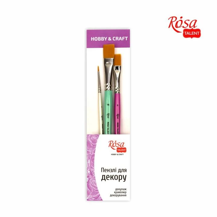 ROSA Hobby & Craft TALENT Flat and Round Brush Set of 3