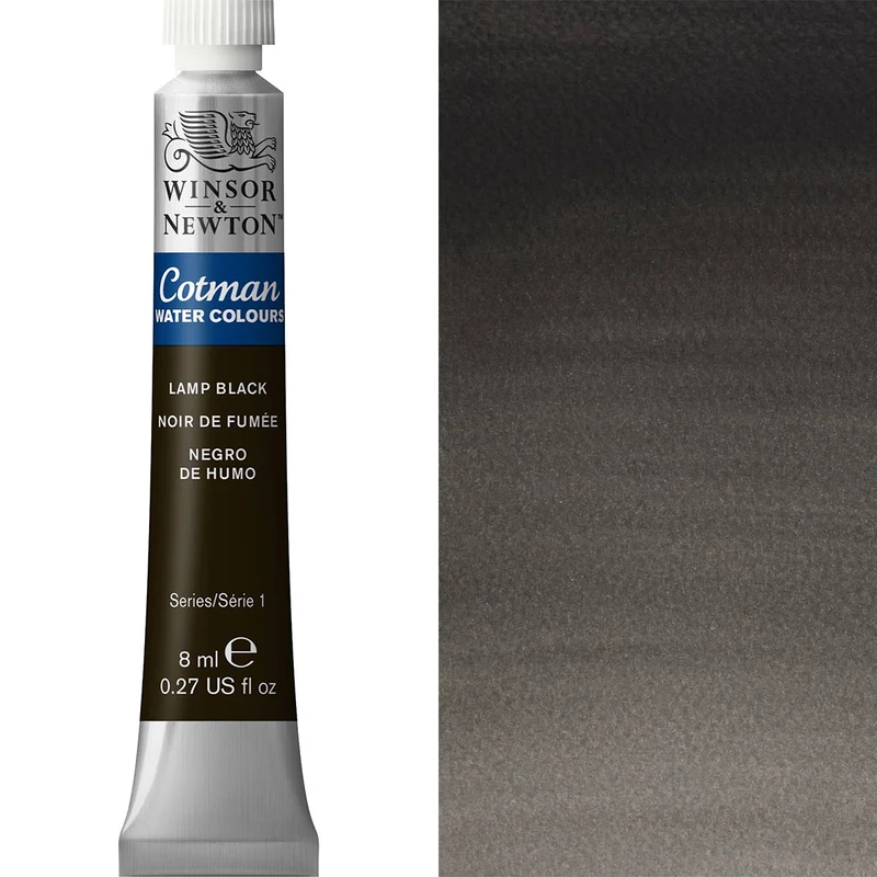 Winsor and Newton - Cotman Watercolour - 8ml - Lamp Black