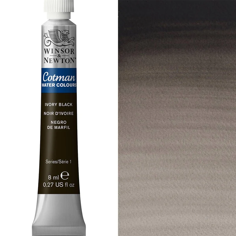 Winsor and Newton - Cotman Watercolour - 8ml - Ivory Black