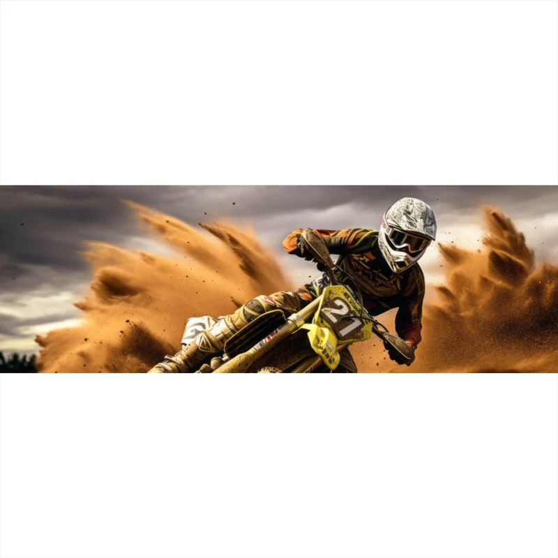 Acrylglasbild Dynamisches Motocross in vollem Schwung Panorama