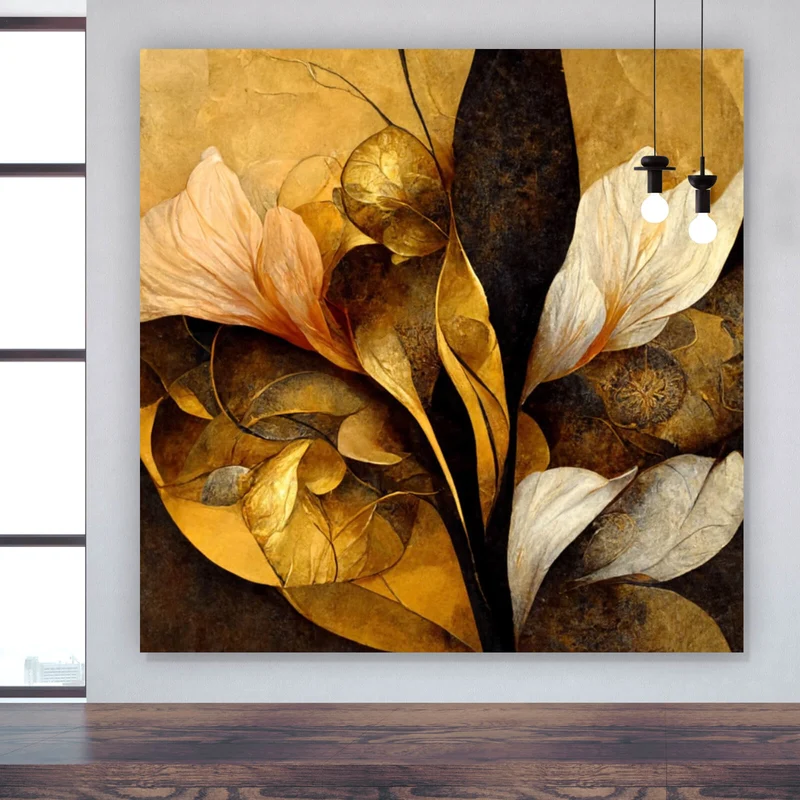 Acrylglasbild Edle herbstliche Blumenblätter Quadrat