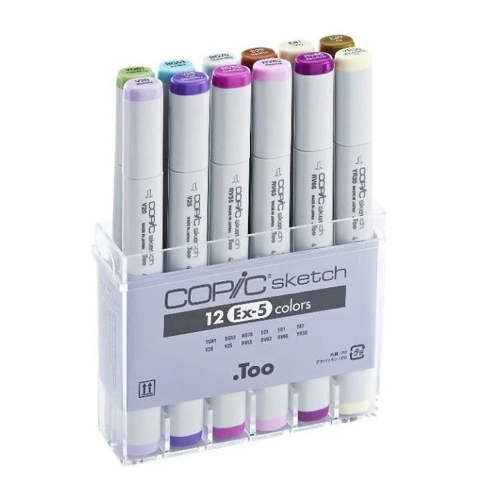 COPIC Sketch Ex-5 Markers, Set of 12