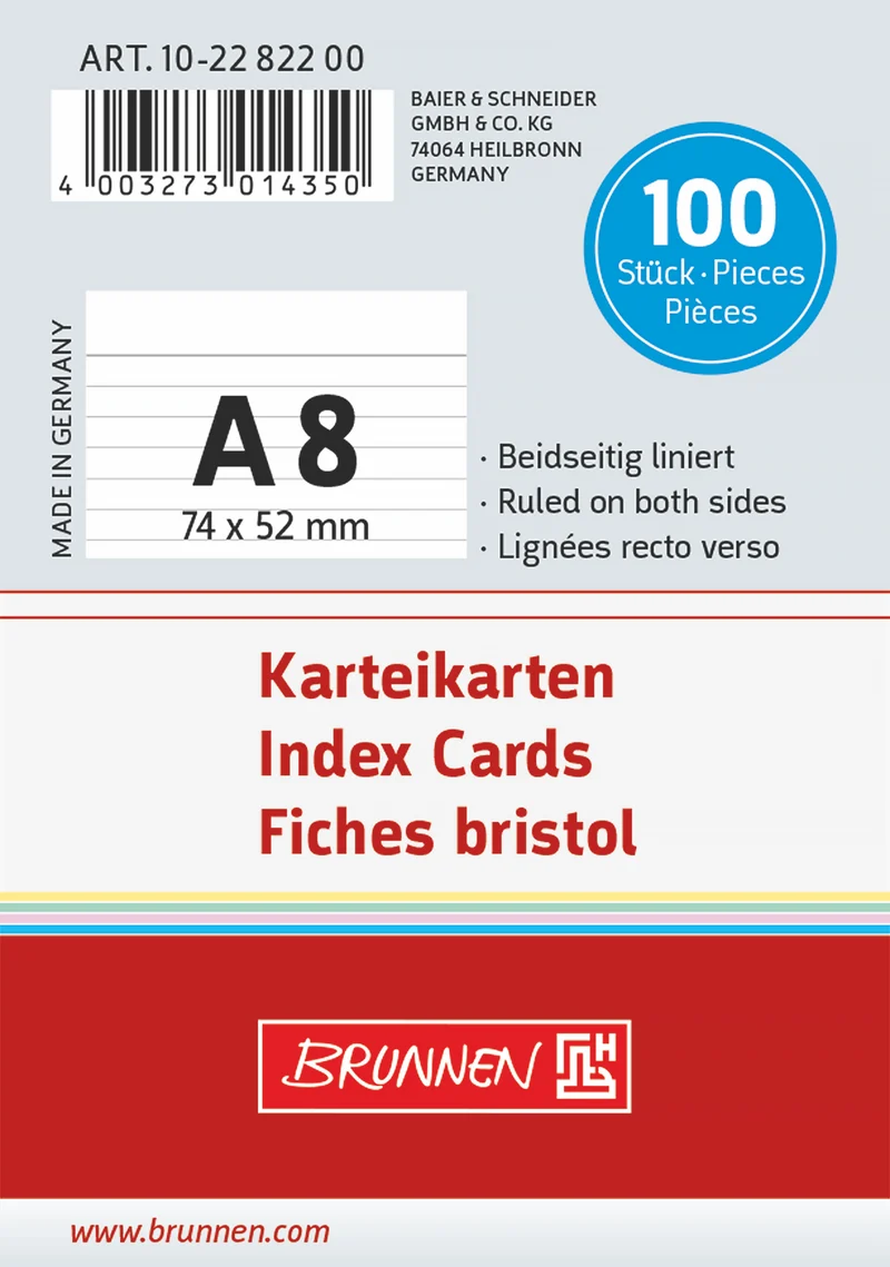 Karteikarten A8 liniert - Premium Qualität für perfekte Organisation
