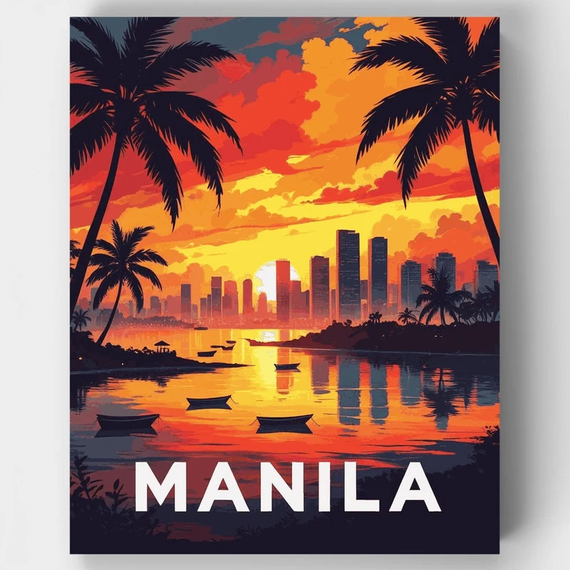 Manila Sunset - Paint by Numbers Kit