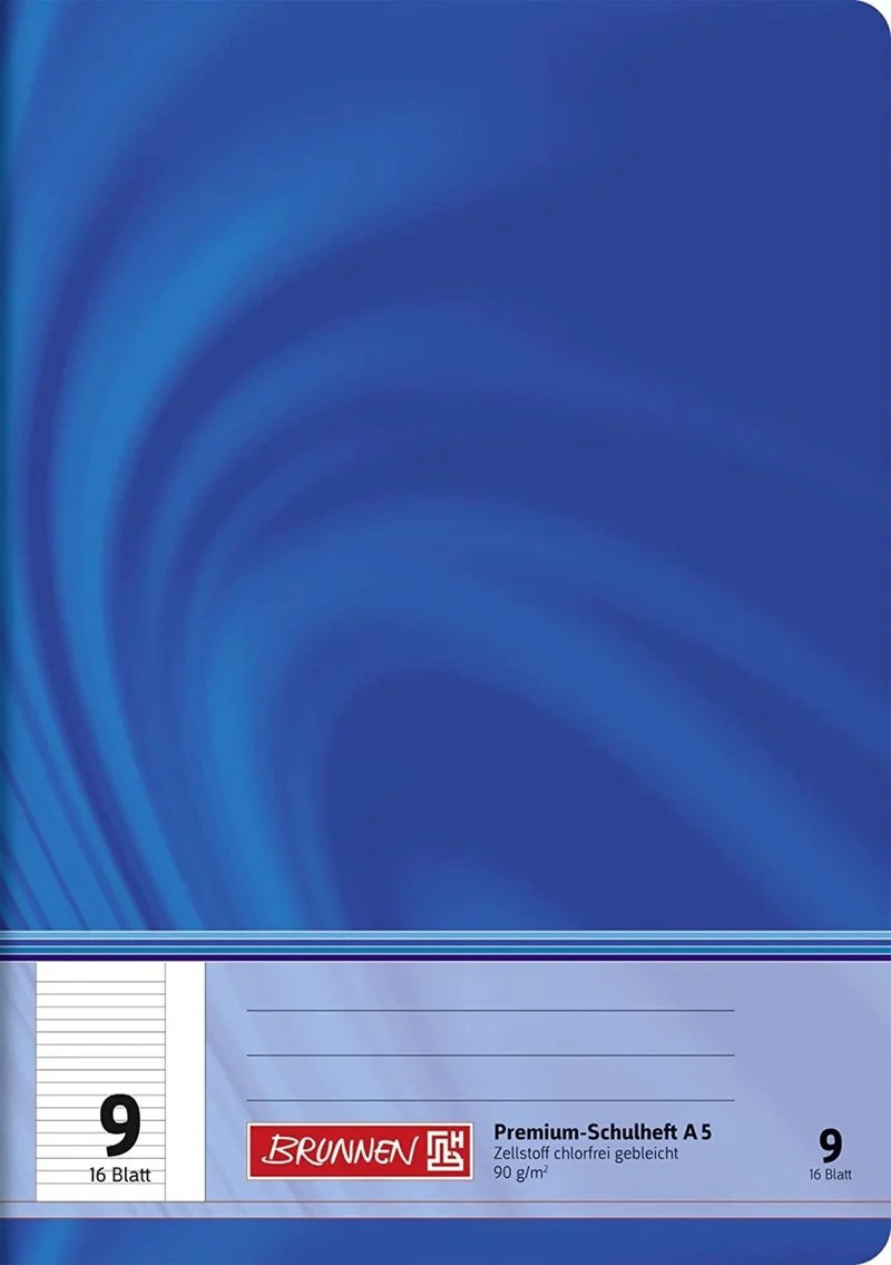 BRUNNEN Schulheft A5 Lineatur 9 liniert, 16 Blatt – Vivendi