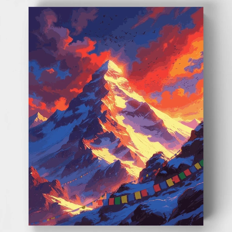 Sagarmatha Sunset Majesty - Paint by Numbers Kit