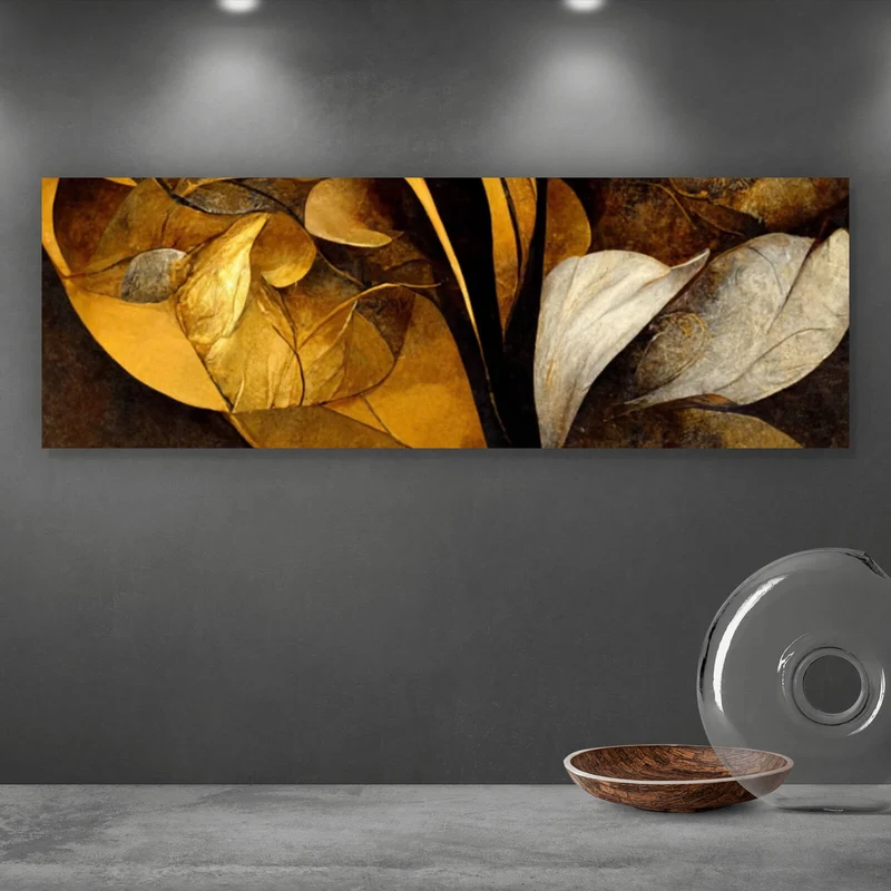 Aluminiumbild Edle herbstliche Blumenblätter Panorama