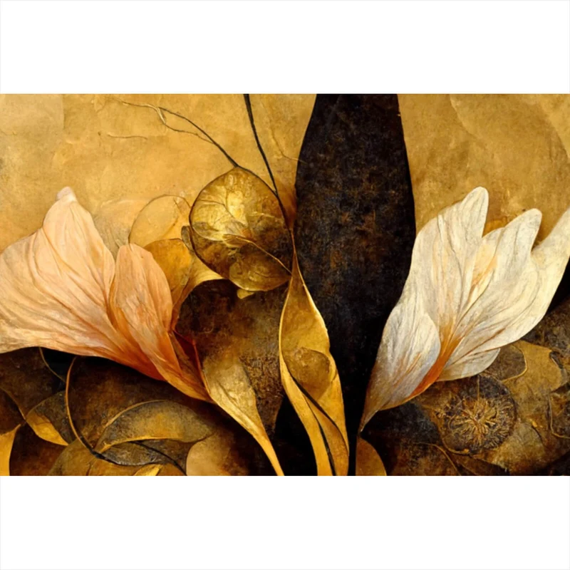 Acrylglasbild Edle herbstliche Blumenblätter Querformat