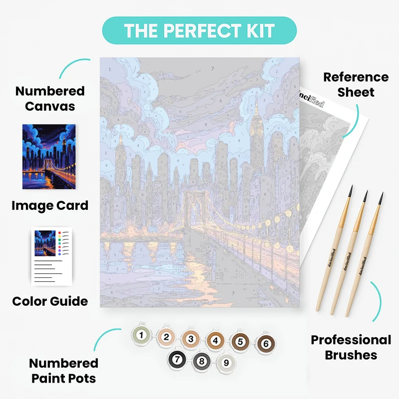Manhattan Night Bridge - Paint by Numbers Kit