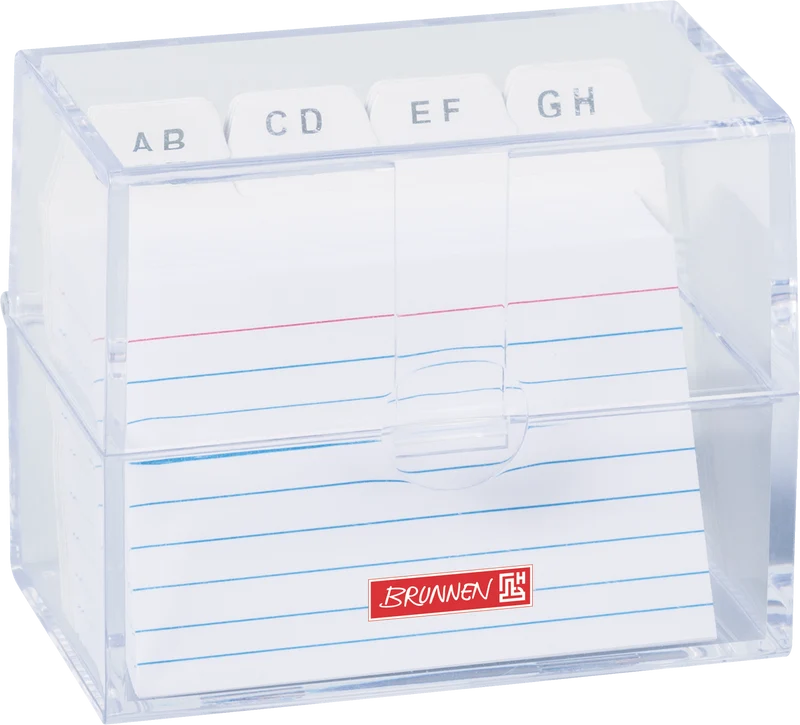 Karteibox A8 Transparent - Kompakte Ordnungsbox mit 100 linierten Karteikarten