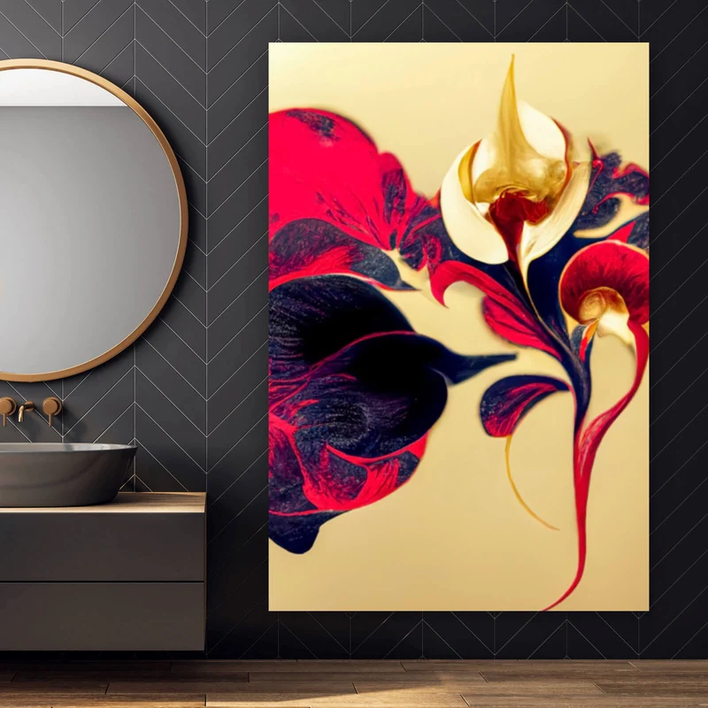 Aluminiumbild gebürstet Beeindruckende florale Orchidee Hochformat