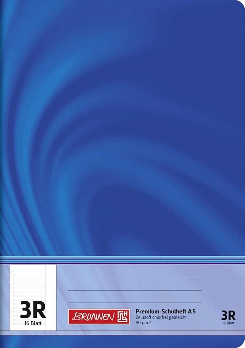 BRUNNEN Schulheft A5 Lineatur 3R liniert, 16 Blatt – Vivendi