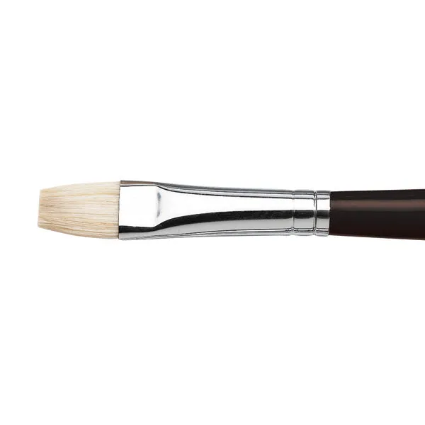 Winsor and Newton - Azanta Black Short Flat Long Handle Brush - No. 6