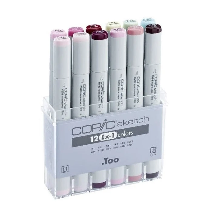 COPIC Sketch Ex-1 Markers, Set of 12