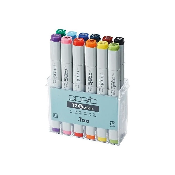 COPIC Classic Basic Colors Markers, Set of 12