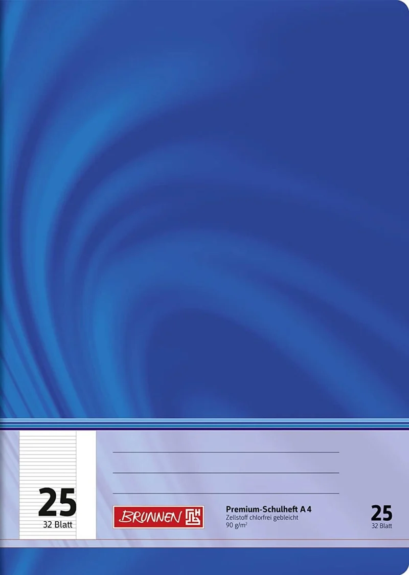BRUNNEN Vivendi Schulheft A4 Lin. 25 liniert 16 Blatt blau