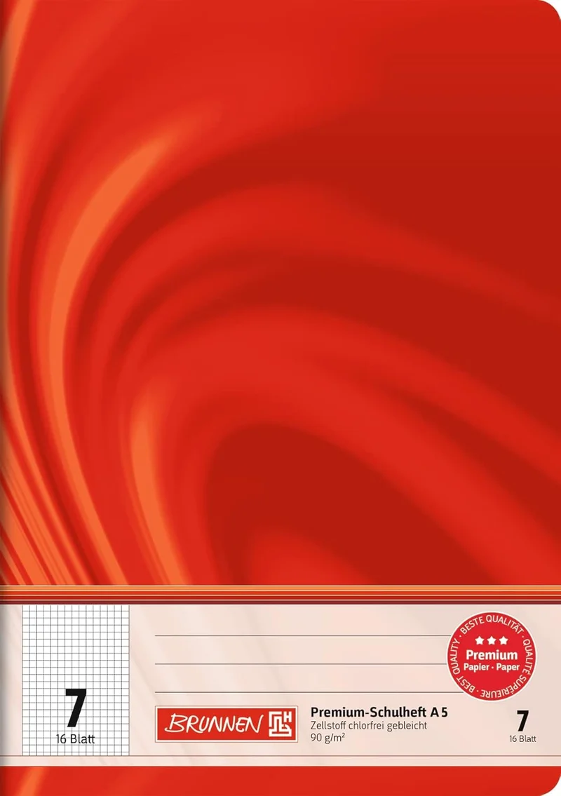 BRUNNEN Schulheft A4 Lineatur 7 liniert 16 Blatt rot