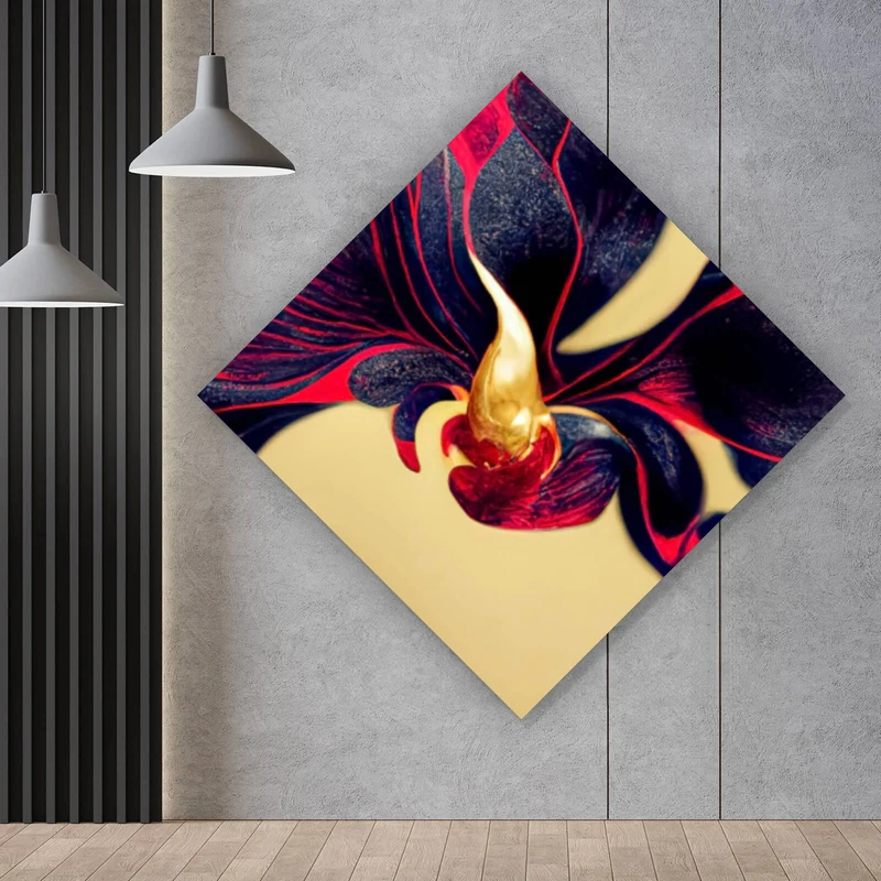 Acrylglasbild Beeindruckende florale Orchidee Raute
