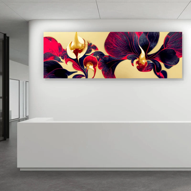 Aluminiumbild gebürstet Beeindruckende florale Orchidee Panorama