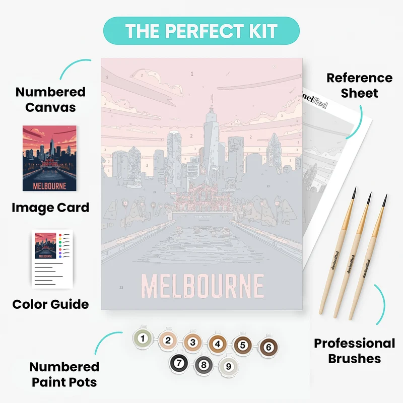Melbourne Riverside Twilight - Paint by Numbers Kit