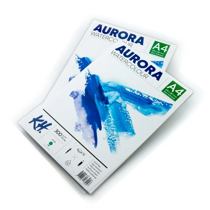 AURORA Rough Watercolor Pad, 12 Sheets