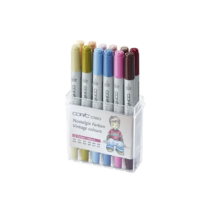 COPIC Ciao Vintage Colors Markers, Set of 12