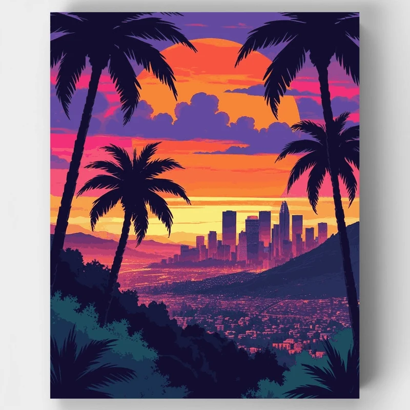 Los Angeles Sunset - Paint by Numbers Kit