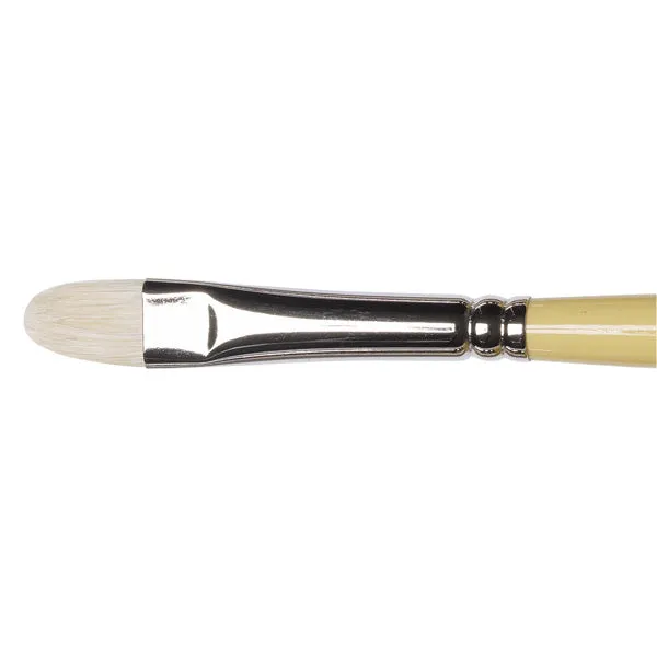 Winsor and Newton - Artists' Hog Short Filbert Long Handle Brush - No. 6
