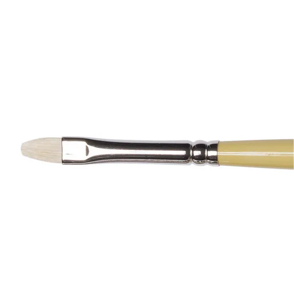 Winsor and Newton - Artists' Hog Short Filbert Long Handle Brush - No. 2