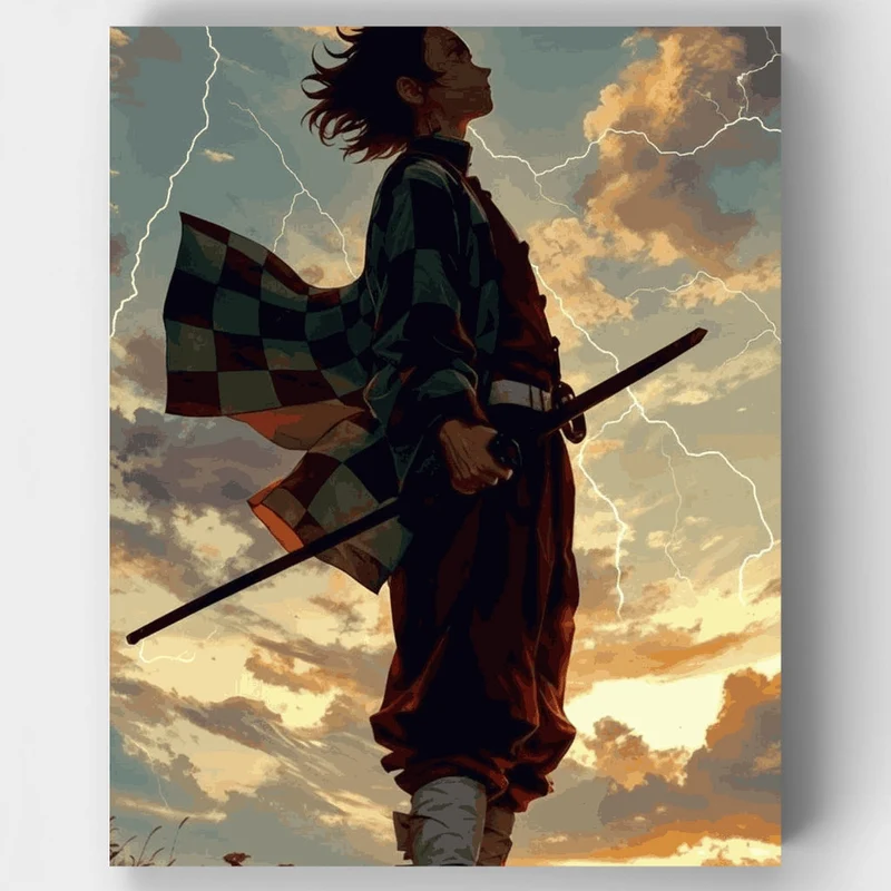 Samurai in the Storm - Paint by Numbers Kit