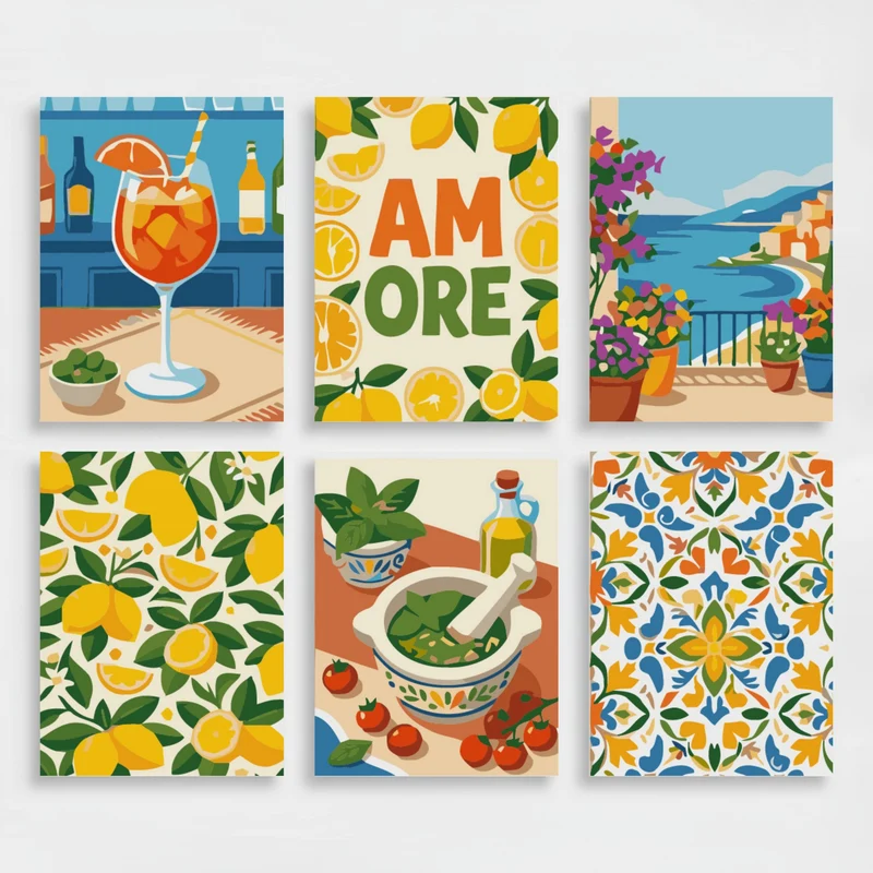 Italian Summer Vibes - Mini Paint by Numbers Set