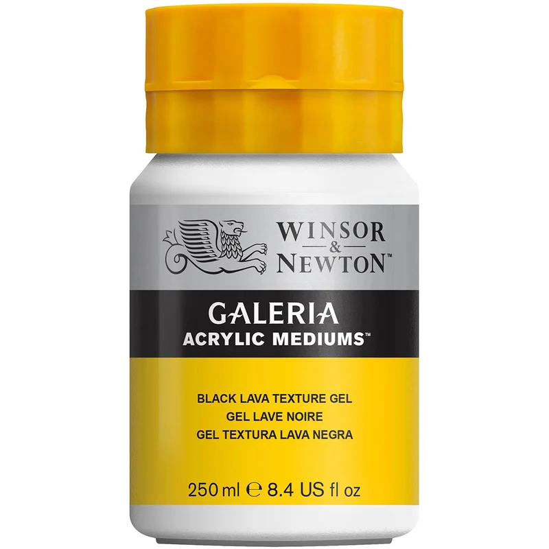 Winsor and Newton - Galeria Black Lava Texture Gel - 250ml -