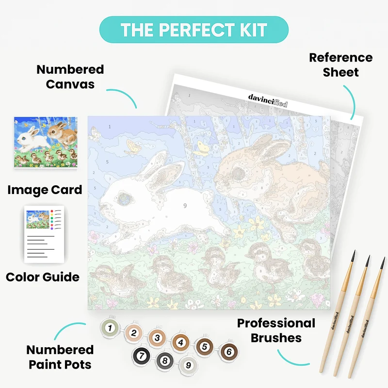 Bunnies and Ducklings - Paint by Numbers Kit