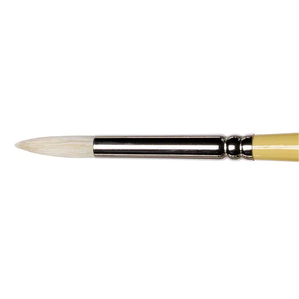 Winsor and Newton - Artists' Hog Round Long Handle Brush - No. 4