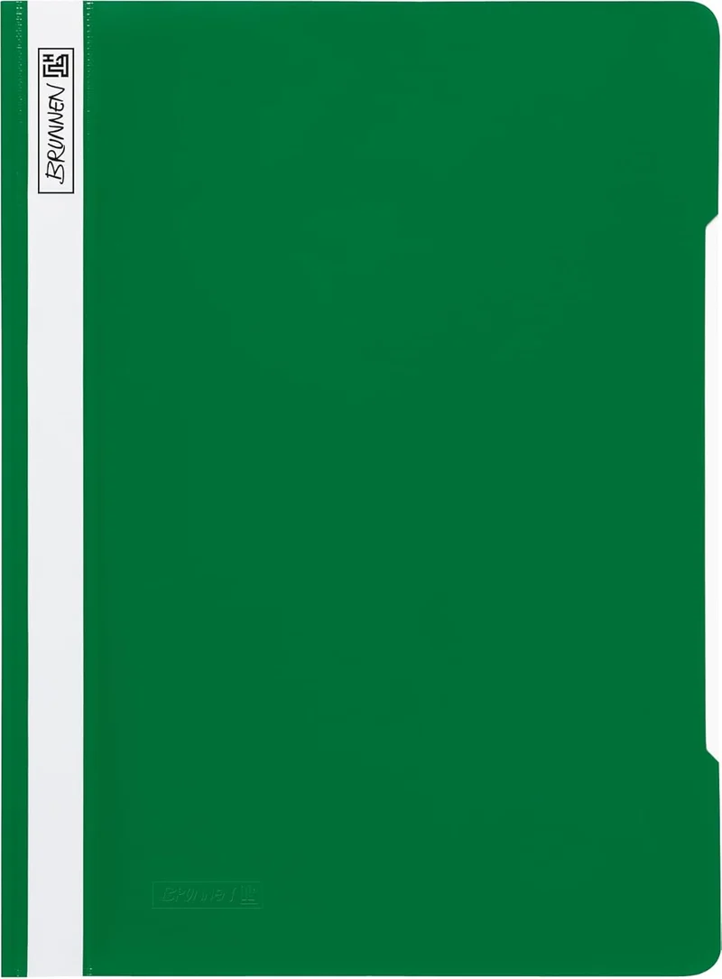 BRUNNEN Schnellheft A4 - Robuste PVC-Folie in Grün mit glasklarem Deckblatt