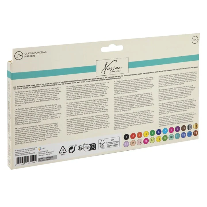 Nassau Glass and Porcelain Markers, 24 pcs