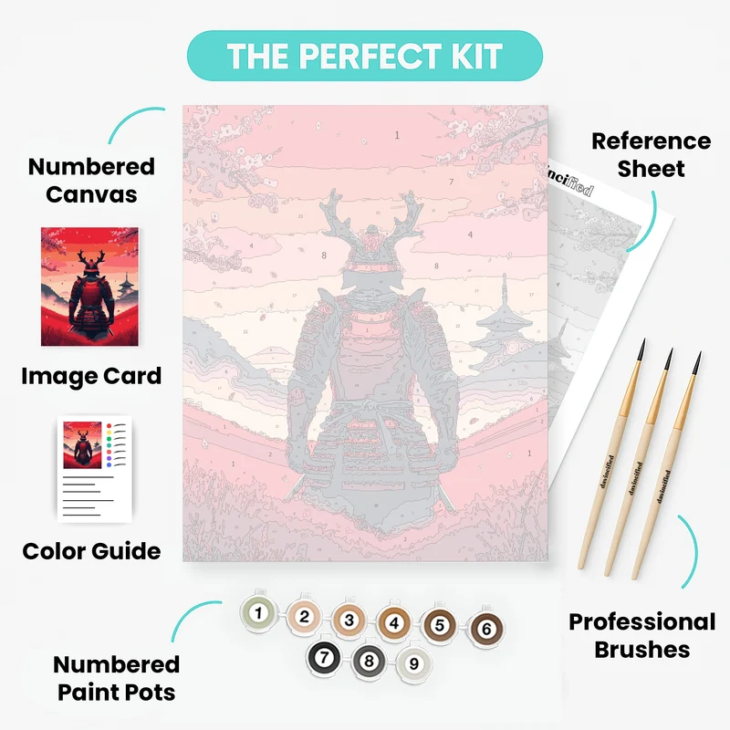 Red Samurai Warrior - Paint by Numbers Kit