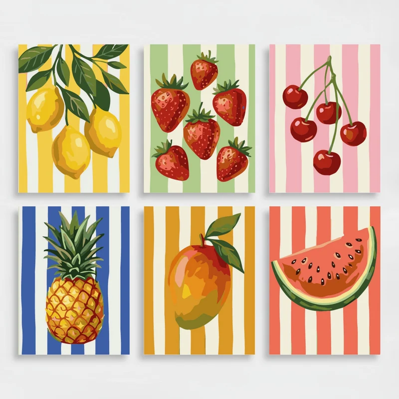 Tropical Fruit Fiesta - Mini Paint by Numbers Set
