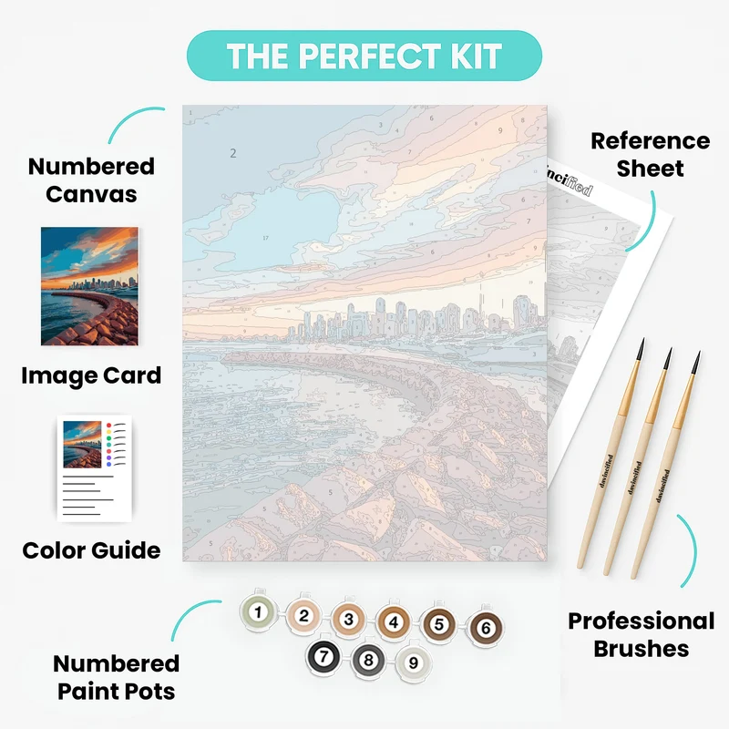Manila Sunset Marina - Paint by Numbers Kit