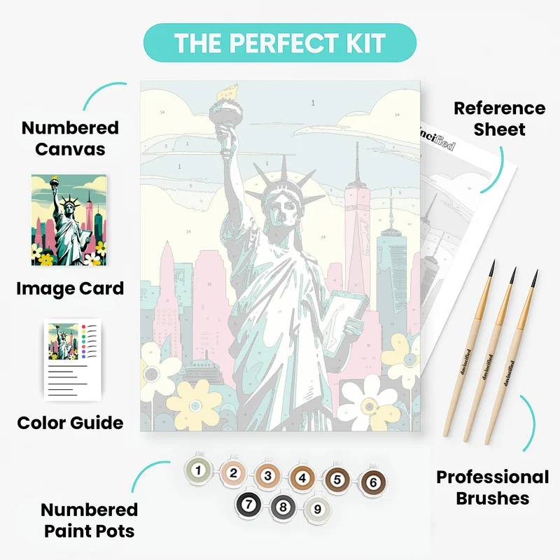 Statue of Liberty New York Skyline - Paint by Numbers Kit