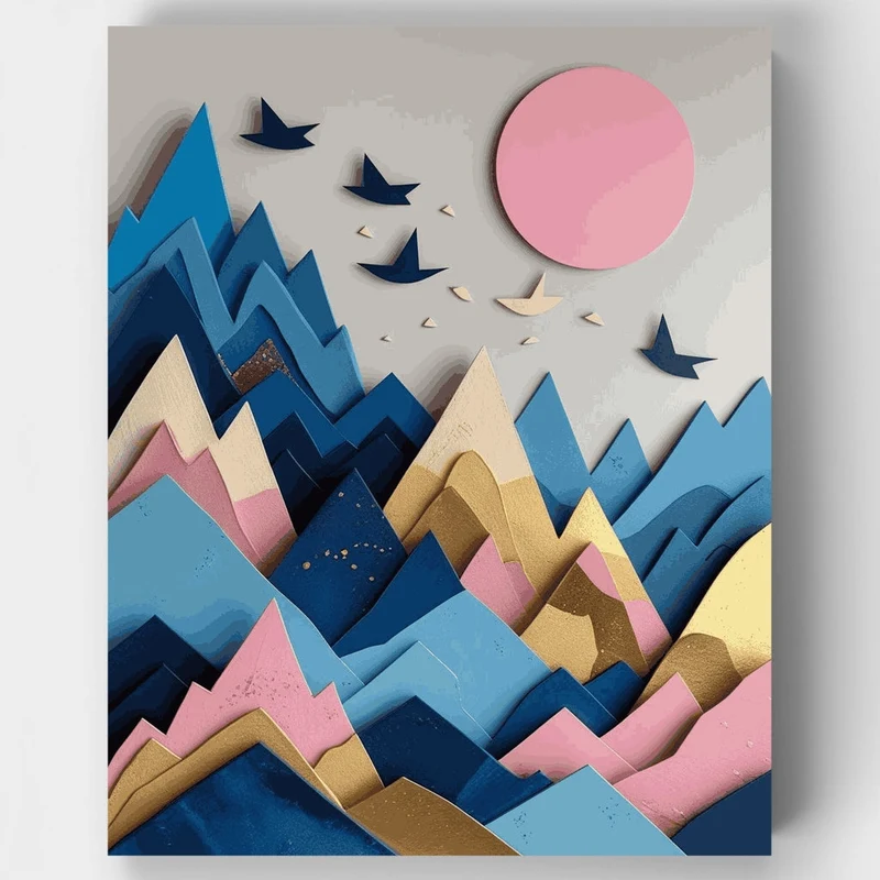 Mountain Serenity Paper Art - Paint by Numbers Kit